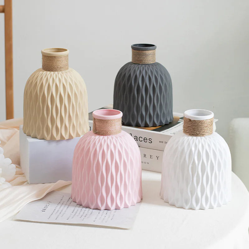 Modern Style Vase - Decorative Plastic Flower Vase for Home & Events